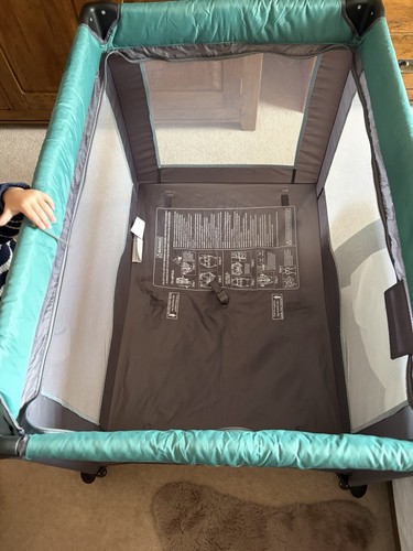 Turquoise travel cot cuddl - turquoise,