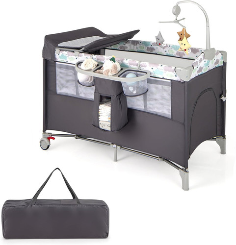 Travel cot with - 5-in-1,