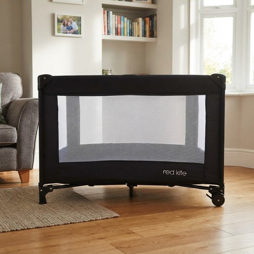 Elegant black travel cot - black,